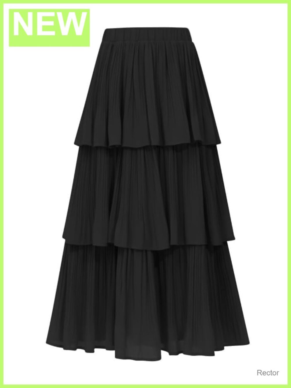 Women's Chiffon Tiered Ruffle Long Maxi Skirt Boho High Waist A-Line Flared